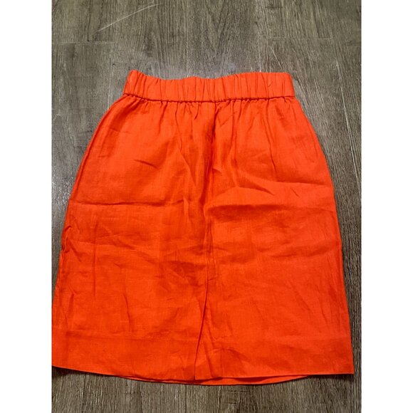 J.Crew Orange Lined Pencil Skirt with Pockets Size XXS 2260 - Picture 5 of 5